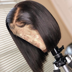 Elva Hair Full Lace Human Hair Wig Straight Brazilian Hair Short Bob Wigs Pre Plucked (w688) 