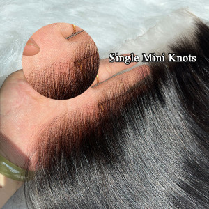 ELVA Bye-bye knots 13X6HD Lace Closure Body Wave and Straight HD Lace Frontals Only Human Hair Frontal Pre Plucked(F9)