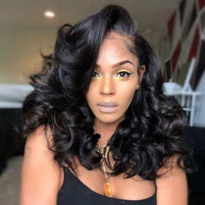 Elva Hair 360 Lace Frontal Human Hair Wigs Brazilian Hair loose wave With Baby Hair  (w612)