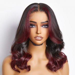 ELVA Single Byebye Knots Blonde Highlight Loose Wave Ear-to-ear Glueless 13x4 Frontal HD Lace Wig Pre-Cut Lace （w243）