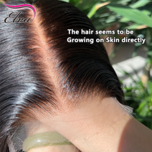 ELVA Single Byebye Knots 5X5 HD Lace Closure Wig Mini Knots Lace Front Wigs Human Hair 100% Real HD Lace Frontal Wig Melt The Skins（JG01)