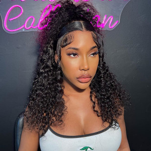 Elva Hair Pre Plucked 360 Lace Frontal Wig Brazilian Curly Hair (w116)