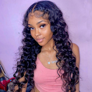 Breathable Lace! Virgin Human Hair Deep Loose Wave 13x4 Lace Front Wigs Pre Plucked (w747)