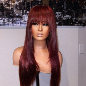 Are You Really To Enjoy This COLOR? “Sweet Wine ”Buy Now, Pay Later! Virgin Human Hair 13x6 Lace Front Wigs Pre Plucked (w849)