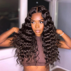 Only for Member 100% Deep Wave hair Wigs!!! Elva hair 13x6 human Lace Front Wigs Pre Plucked (Z23)