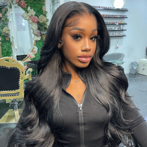 Natural style! Elva Hair 13X6 Lace Frontal Wigs Pre Plucked With Baby Hair Swiss Lace (Y73)