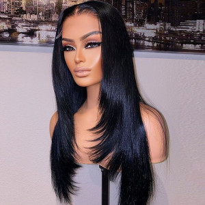 13x4 Straight Raw Cambodian Lace Front Wigs Pre Plucked Human Hair Breathable Lace (x103)