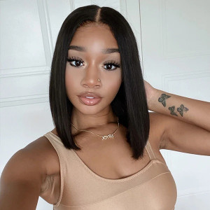 Elva hair 13x4 Straight Bob Wig Human Hair | Real HD Lace(H8)