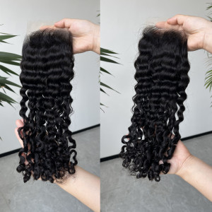 ELVA Burmese Curly 1 Skinlike Real HD Lace Frontal Only 13x6 13x4 BLace Closure Pieces(BF03)