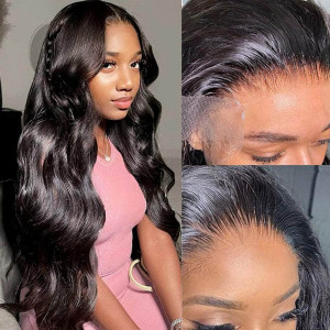 Undetectable Invisible 5x5 HD Lace Closure Wigs Brazilian wave Virgin Human Hair (H21)