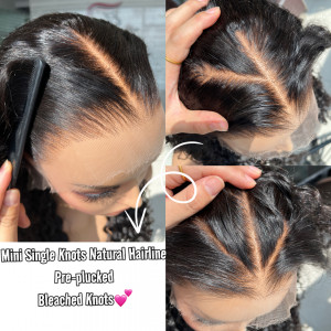 ELVA 13X6 HD Lace Frontal Wig Curly Invisible Single Byebye Knots Lace Front Wigs Human Hair 100% Real HD Lace Frontal Wig（JG04)