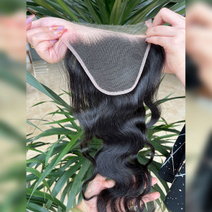 ELVA 7x5 HD Lace Closure Body Wave HD Lace Frontals Only Human Hair Closures Pre Plucked(F7)