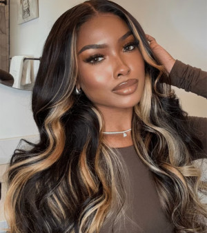 ELVA Colorfull Brazilian Loose Wave 13X6 13X4 HD Lace Frontal Wig Lace Front Wigs Human Hair 100% Real HD Lace Frontal Wig（w201)