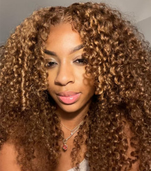 ELVA Single Byebye Knots Highlight  5X5 HD Lace Frontal Wig Brazilian Curly Lace Front Wigs Human Hair 100% Real HD Lace Frontal Wig（w208）