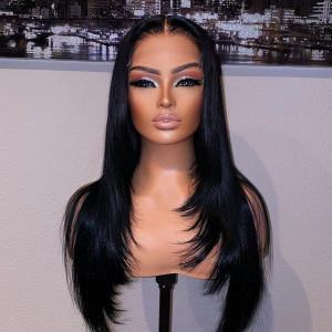 Silky Straight Lace Wig Install, Who Loves? Virgin Human Hair 13x6 Lace Front Wigs Pre Plucked  (w766)