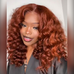 The Color Is So Bomb! 33B Reddish Brown 13x6 Lace Front Wigs Pre Plucked (Y32)