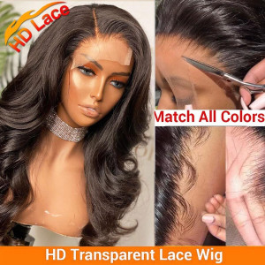 Undetectable Invisible 5x5 HD Lace Closure Wigs Brazilian Body Wave Virgin Human Hair (w473)