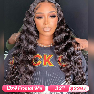 13x4 Deep wave Raw Cambodian Lace Front Wigs Pre Plucked Human Hair Breathable Lace (x104)