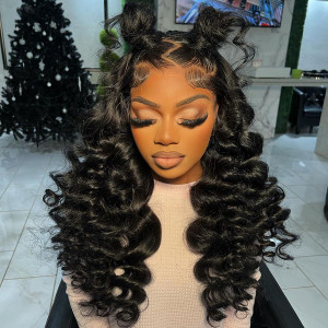 Natural style! Elva Hair 13X6 Lace Frontal Wigs Pre Plucked With Baby Hair Swiss Lace (Y89)
