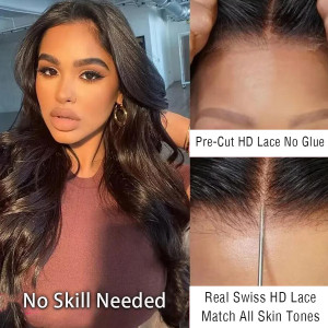 Elva hair 9X6 HD Frontal Lace Wig Undetectable Invisible Lace Loose Wave| Real HD Lace(D01)