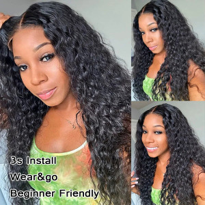 Elva hair Invisible Lace Best Curly  9X6 Real HD Frontal Lace Wig Real HD Lace(D08)