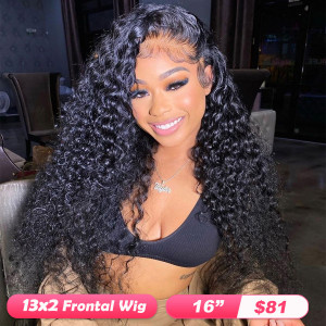 13*2 Frontal Wigs! How Girls With Curly Hair Be Like? Buy Now, Pay Later! 16 Inch-20 Inch Virgin Human Hair (w921)