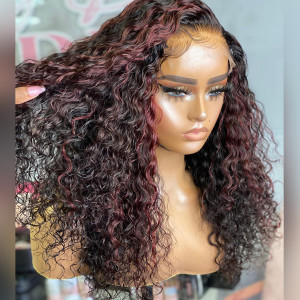 Top quality hot sell curly beautiful color wig in available !!! 13x6 Virgin Human Hair Lace Front Wig Pre Plucked (y46)