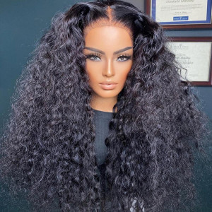 Elva Hair 360 Lace Frontal Human Hair Wigs Brazilian Hair Curly Wave With Baby Hair Density (w630)