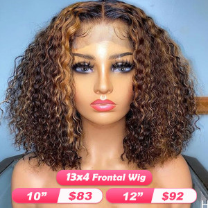 What A Bomb Wig With This Color! 10 Inch-12 Inch Virgin Human Hair 13*4 Frontal Wigs! Buy Now, Pay Later! (w775)