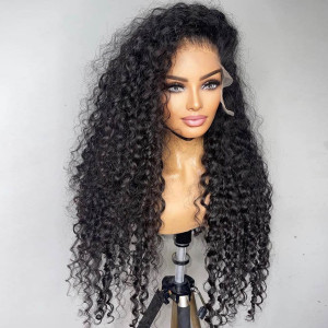Only for Member 100% Curly hair Wigs!!! Elva hair 13x6 human Lace Front Wigs Pre Plucked (Y20)