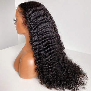 13x6 Lace Wigs Deep Wave Virgin Human Hair Pre Plucked Hairline With Baby Hair (w538)