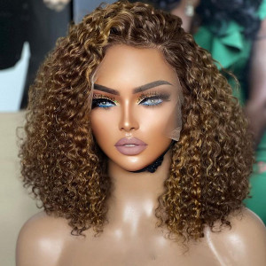Only for Member Curly hair Wigs!!! Elva hair 13x6 human Lace Front Wigs 150 density Pre Plucked (z37)
