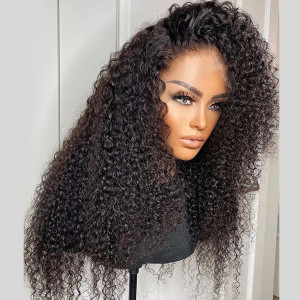 Elva Hair 360 Lace Frontal Human Hair Wigs Brazilian Hair Curly With Baby Hair (w617)