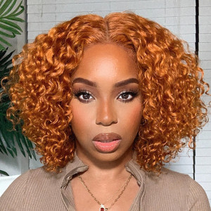 Orange curly?!?! YES PLEASE! 13x6 Lace Front Wigs Pre Plucked (w867)