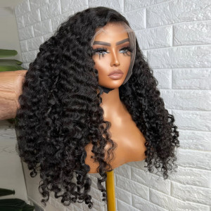 Elva hair Brazilian Burmese Curly 13x4 HD Lace Closure Wig Real HD Lace Human Hair Wigs(B13)