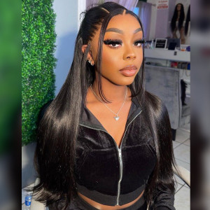 More than $1,000 salon look like !!!!  Virgin Human Hair 13x6 Lace Front Wigs Pre Plucked (y94)