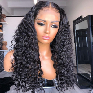 Elva Hair 360 Lace Frontal Human Hair Wigs Brazilian Hair Water Wave With Baby Hair  (w607)