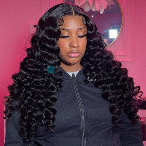 So silky and full!! Elva Hair 13X6 Lace Frontal Wigs Pre Plucked With Baby Hair Swiss Lace (Y130)