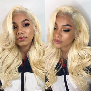 Lace Melts Into The Skin So Flawlessly!! 613 Blonde Virgin Human Hair 13x6 Lace Front Wigs Pre Plucked (w746)