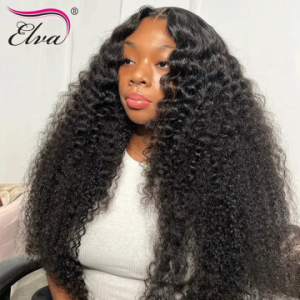 Elva hair Brazilian Burmese Curly 13x4 HD Lace Closure Wig Real HD Lace Human Hair Wigs(B07)