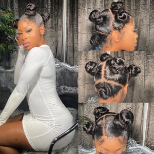 Elva Hair 150% Density Straight Full Lace Human Hair Wigs Brazilian Hair Pre Plucked (w369)