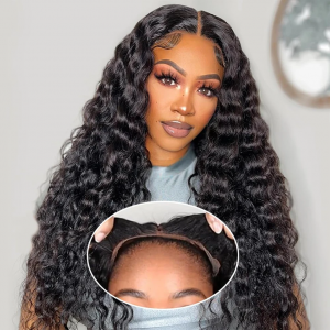 Elva Hair Deep Wave 7x5 Glueless PrePlucked Human Wigs Ready To Go Real HD Lace Human Hair Wigs(F3)