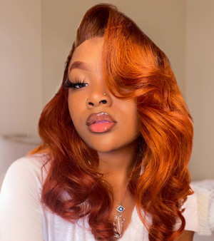 ELVA Single Byebye Knots Ginger Hair 13X6 HD Lace Frontal Wig Brazilian Body Wave Lace Front Wigs Human Hair 100% Real HD Lace Frontal Wig（w217）