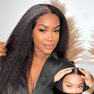 Undetectable Invisible 5x5 HD Lace Closure Wigs Brazilian Kinky straight Virgin Human Hair (H22)