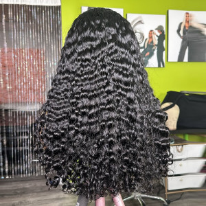 Elva hair Brazilian Burmese Curly 13x4 HD Lace Closure Wig Real HD Lace Human Hair Wigs(B18)