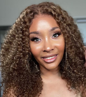 ELVA Single Byebye Knots Highlight  5X5 HD Lace Frontal Wig Brazilian Curly Lace Front Wigs Human Hair 100% Real HD Lace Frontal Wig（w208）