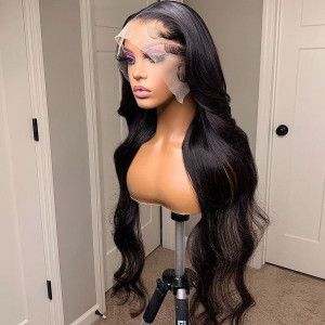 13x6 Lace Wigs Body Wave Virgin Human Hair Pre Plucked Hairline With Baby Hair (w738)