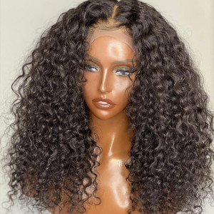 13x6 Lace Wigs Curly Wave Brazilian Virgin Human Hair Wigs Pre Plucked Hairline With Baby Hair (w709)