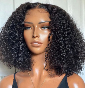 Curly Bob New 13x6 Lace Front Bob Wigs 150 Density Swiss Lace With Baby Hair Bleached Knots (W901)