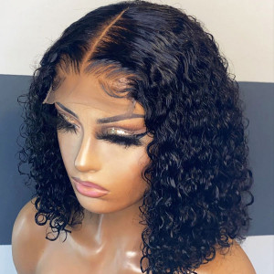13x6 Lace Bob Wigs Curly Lace Front Human Hair Bob Wigs Pre Plucked Hairline With Baby Hair (w398)